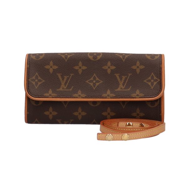 brb10000000002991 1 LOUIS VUITTON Pochette Twin PM Monogram Shoulder Bag Brown