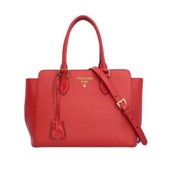 brb10000000116097 1 Prada Saffiano Calfskin Shoulder Bag Red