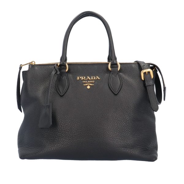 brb10000000120769 1 Prada Leather Shoulder Bag Black