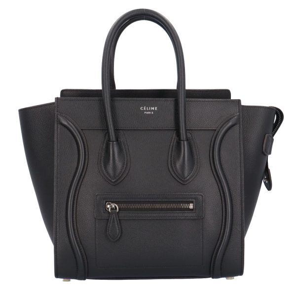 brb10010000002999 1 Celine Micro Shopper Luggage Handbag Leather Black