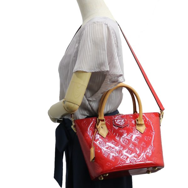 brb24103594 2 LOUIS VUITTON Montebello PM Monogram Vernis Shoulder Bag Red