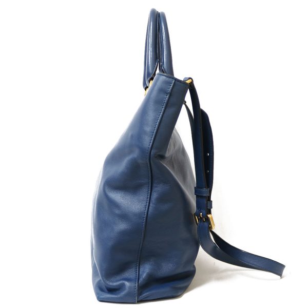 brb24106751 4 PRADA leather shoulder bag blue