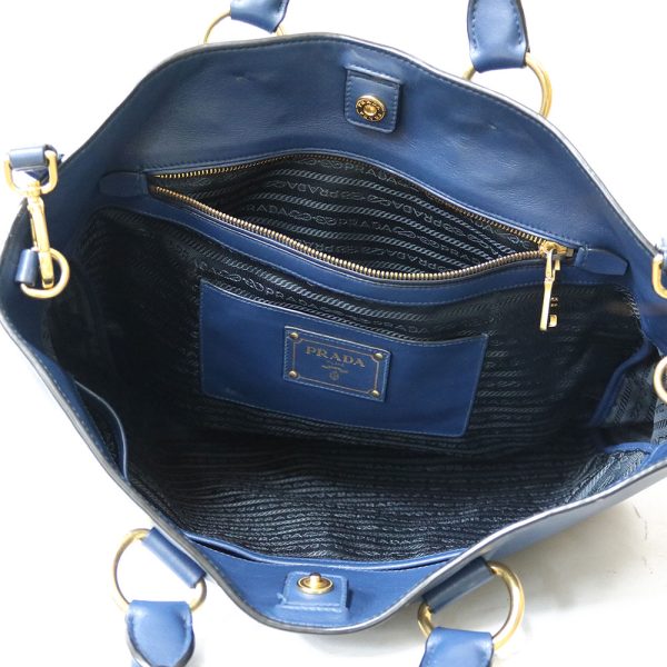 brb24106751 7 PRADA leather shoulder bag blue