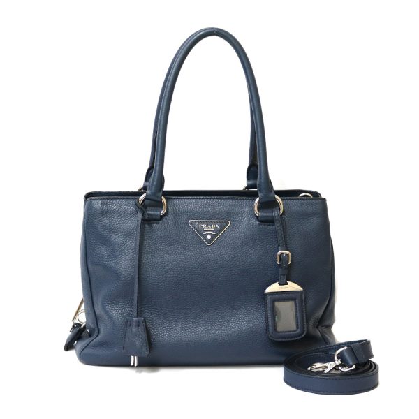 brb25400080 1 Prada Leather Shoulder Bag Blue