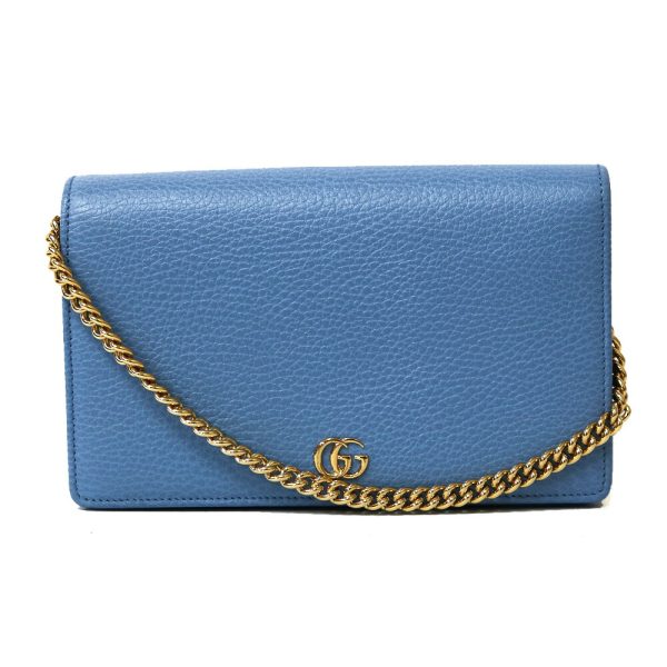 brb29105077 1 GUCCI Marmont Leather Shoulder Bag Blue