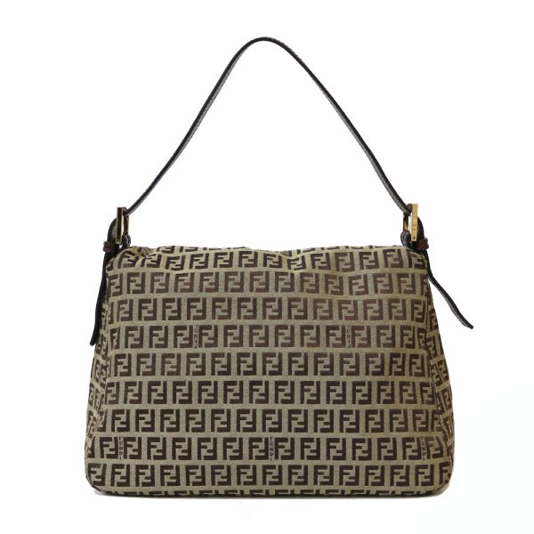 brb36010971 3 FENDI Mamma Baguette Zucchino Canvas Shoulder Bag Brown