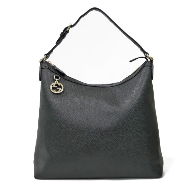 brb36808457 1 GUCCI Leather Shoulder Bag Black