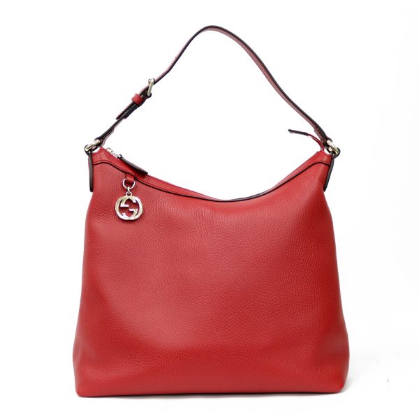 brb36808458 1 GUCCI Leather Shoulder Bag Red