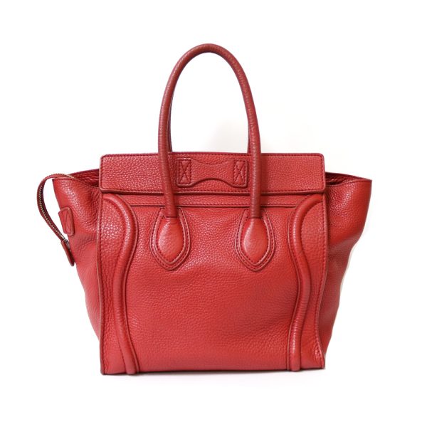 brb38113526 3 CELINE LUGGAGE MICRO LUGGAGE HANDBAG RED