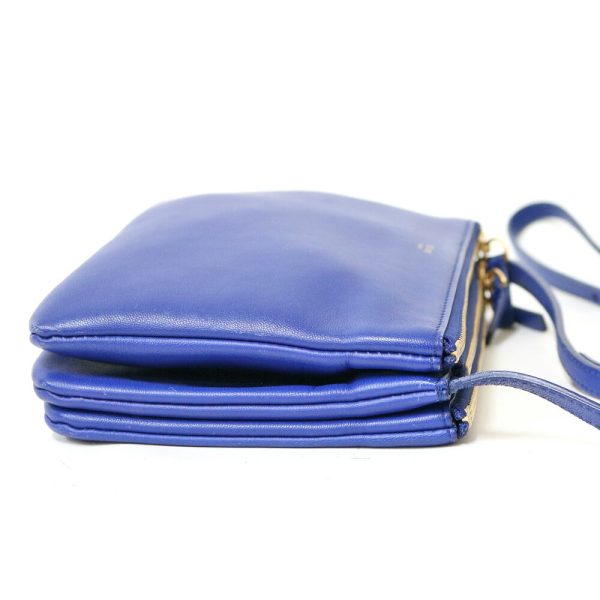 brb38114459 4 CELINE Trio Leather Shoulder bag Blue