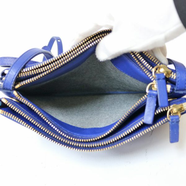 brb38114459 7 CELINE Trio Leather Shoulder bag Blue