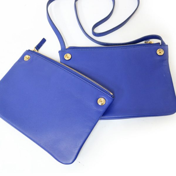 brb38114459 9 CELINE Trio Leather Shoulder bag Blue