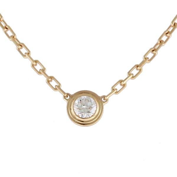 brj10000000116566 1 Cartier Damour Diamant Léger SM Approx 009ct Necklace 18K K18 Pink Gold Diamond