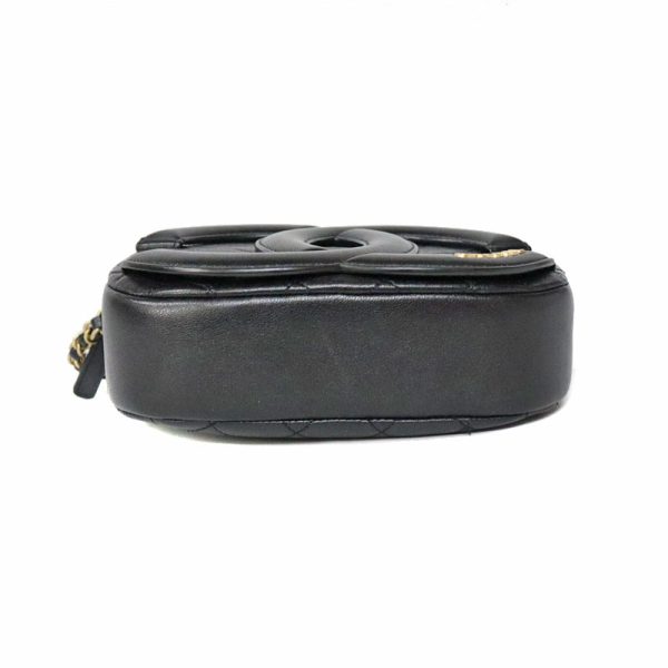 c22 5174 4 CHANEL Camera Lambskin Leather Shoulder Bag Black