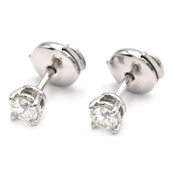 c240400045197 Tiffany Co Solitaire Diamond Stud Earrings Pt950 Platinum