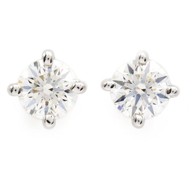 c240400045197 1 Tiffany Co Solitaire Diamond Stud Earrings Pt950 Platinum