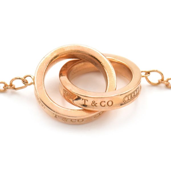 c240400046633 2 Tiffany Co Interlocking Circle Chain Bracelet K18PG Rose Gold