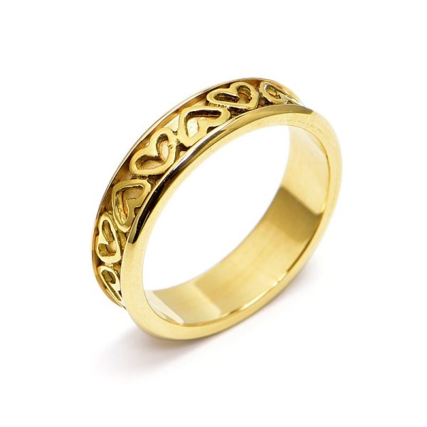 c240400046996 Tiffany Co Cutout Heart Ring Size 85 K18YG Motif Solid Gold Yellow Gold