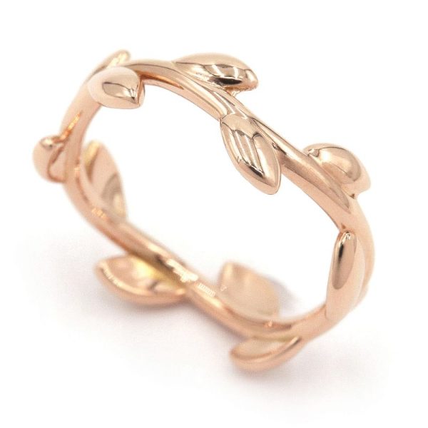 c240600020547 Tiffany Co Olive Leaf Band Ring Size 85 K18PG Paloma Picasso Pink Gold