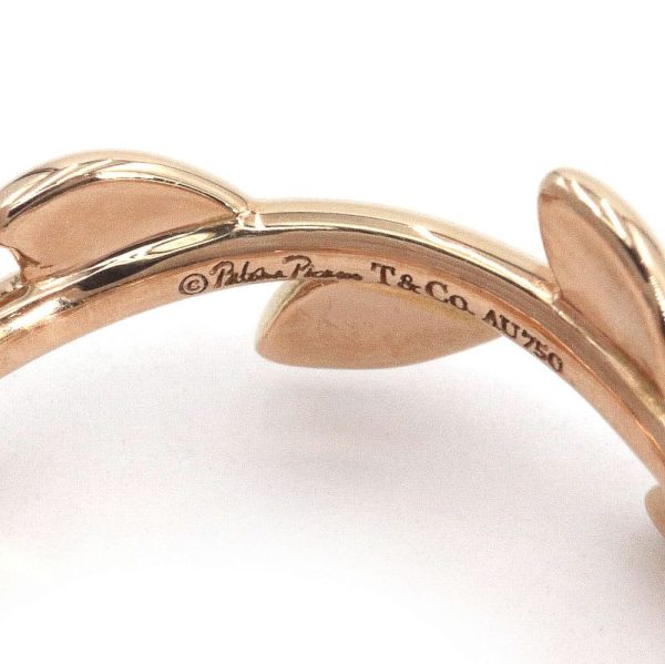 c240600020547 2 Tiffany Co Olive Leaf Band Ring Size 85 K18PG Paloma Picasso Pink Gold