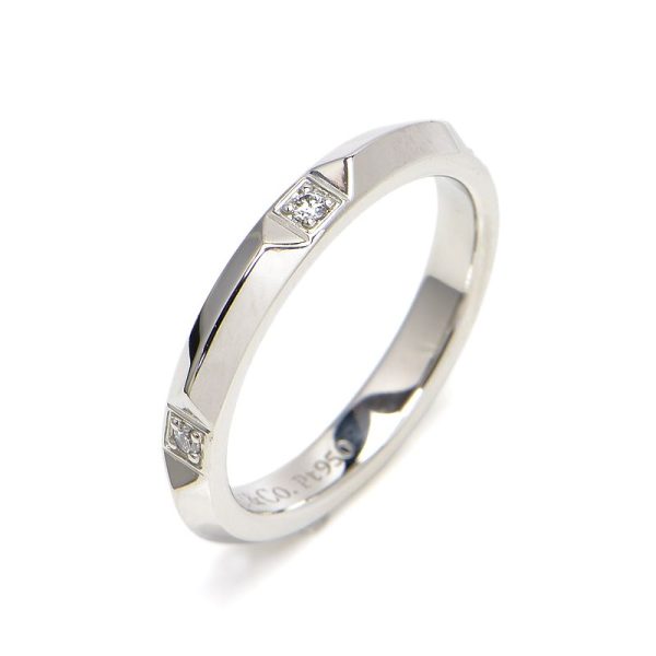 c240600020647 Tiffany Co True Band Ring 5P Diamond Size 9 Pt950 25mm Platinum