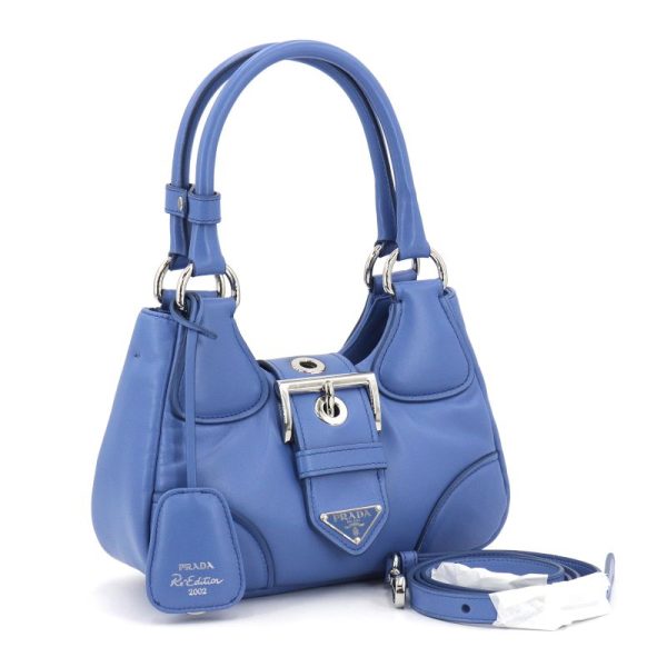 c240600020683 Prada Moon Padded Nappa 2 way Shoulder bag Blue