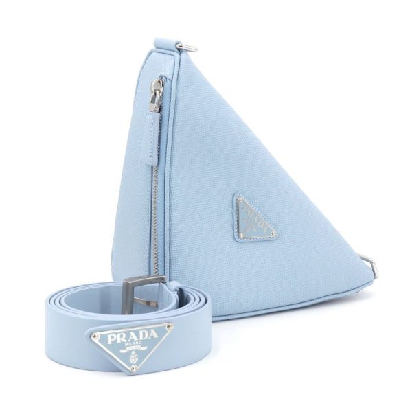 c240600020685 Prada Messenger Triangle Body bag Light blue