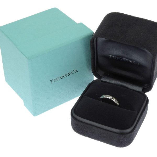 c240600020892 5 Tiffany Half Circle Ring Diamond No 6 Pt950 New Polished Channel Setting Platinum Ring Jewelry