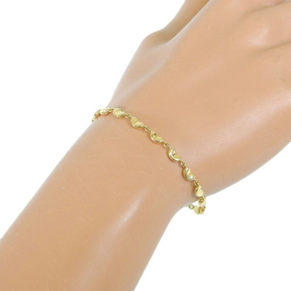 c240600021272 2 Tiffany Bean Bracelet K18YG New Polished Yellow Gold Jewelry Elsa Peretti