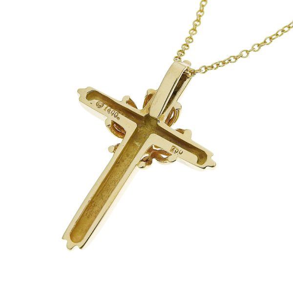 c240600021275 2 Tiffany Co Signature Cross Necklace K18YG Yellow Gold Pendant Jewelry