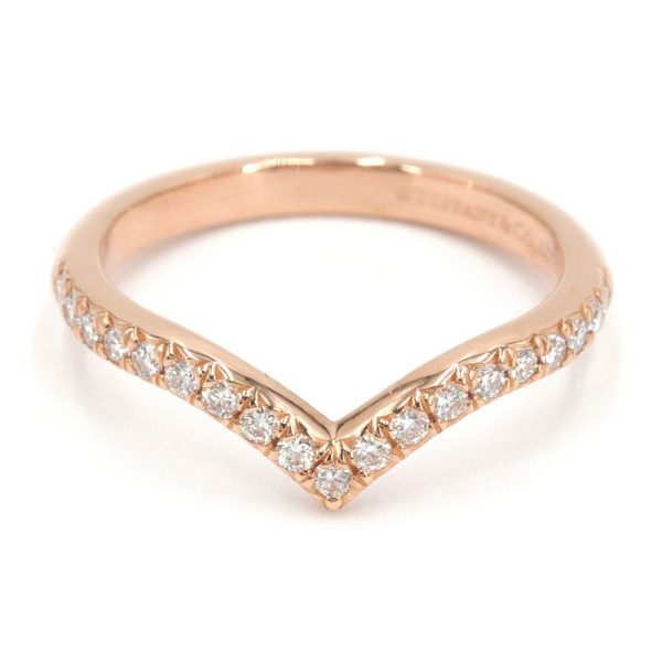 c240601084900 1 Tiffany Soleste V Diamond Ring No 65 K18PG New Polished Diamond Ring Pink Gold Jewelry