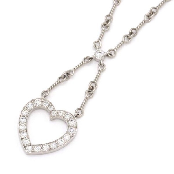 c240601084908 Tiffany Sentimental Heart Necklace Pt950 Diamond New Finished Platinum Pendant Diamond Necklace