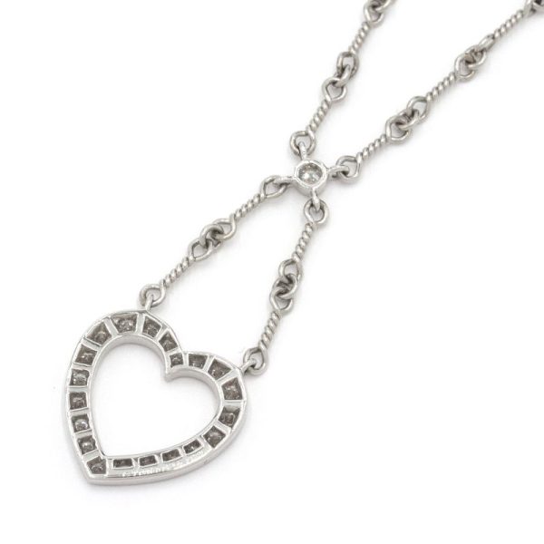 c240601084908 1 Tiffany Sentimental Heart Necklace Pt950 Diamond New Finished Platinum Pendant Diamond Necklace