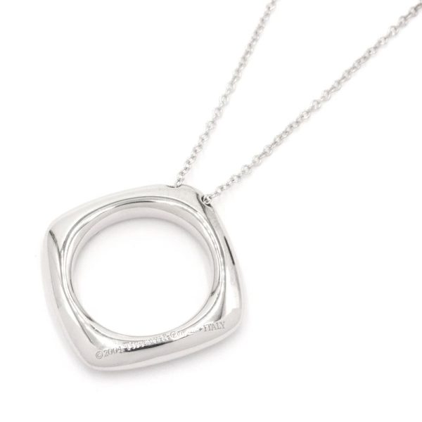 c240601084909 1 Tiffany Co Diamond Necklace K18WG White Gold Square Circle Jewelry