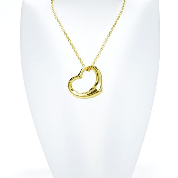 c240601085157 1 Tiffany Co Open Heart Pendant K18YG Elsa Peretti 5P Diamond Yellow Gold