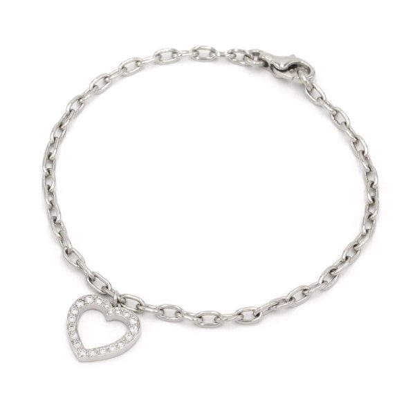 c240601086556 Tiffany Sentimental Heart Diamond Bracelet Pt950 New Polished Platinum Jewelry