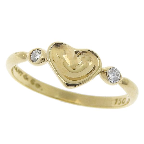 c240601088363 Tiffany Co Full Heart Ring Size 115 K18YG Diamond Yellow Gold Jewelry