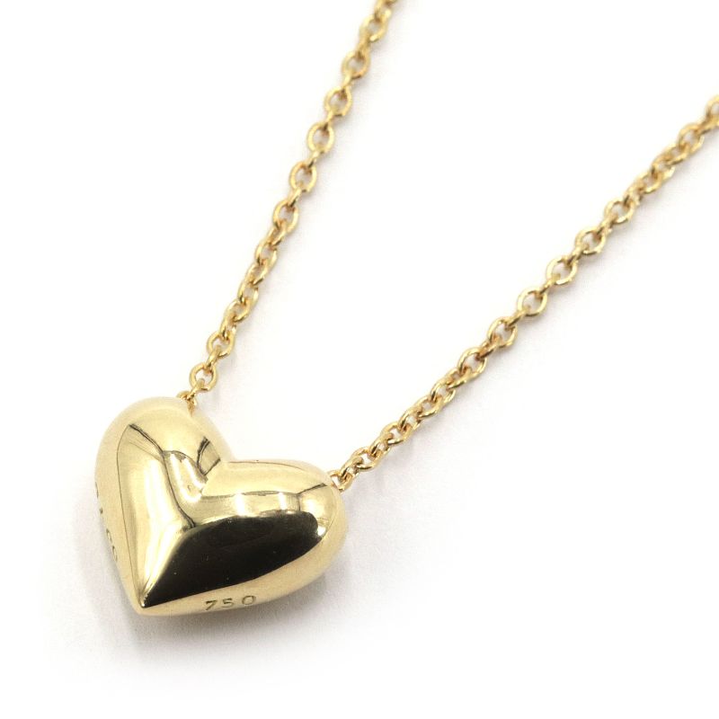 Tiffany & Co. Pinched Heart Necklace K18YG Yellow Gold Pendant  
