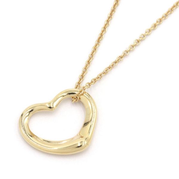 c240601091408 Tiffany Co Open Heart Necklace K18YG Yellow Gold Elsa Peretti Pendant Jewelry