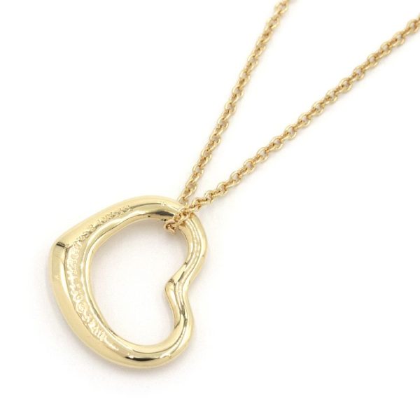 c240601091408 1 Tiffany Co Open Heart Necklace K18YG Yellow Gold Elsa Peretti Pendant Jewelry