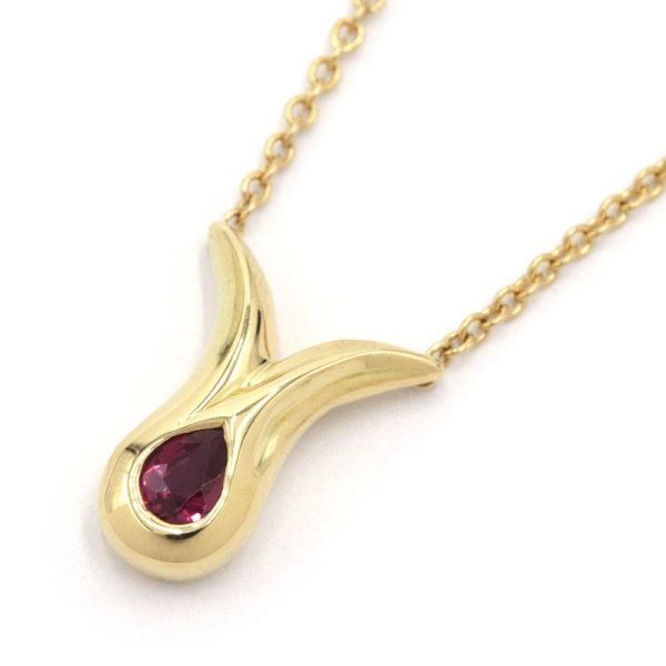 c240601092704 Tiffany Co Necklace K18YG Ruby Yellow Gold Pendant Accessory Jewelry