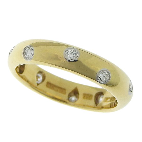 c240601096705 Tiffany Co Dots Ring Diamond Size 10 K18YG Pt950 Yellow Gold Platinum