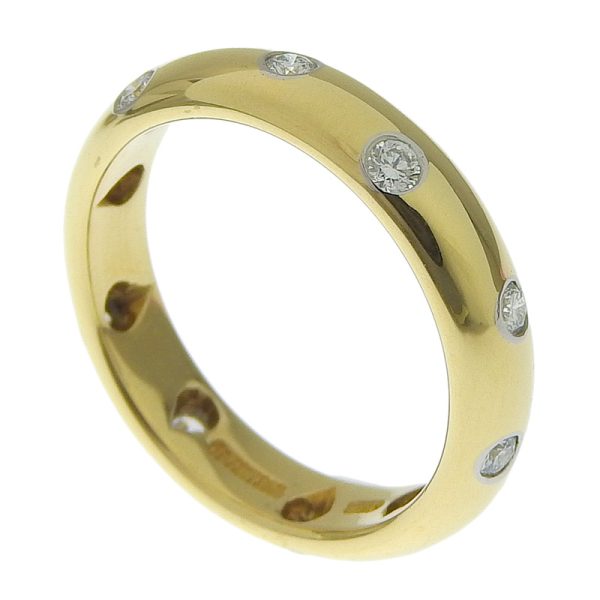 c240601096705 1 Tiffany Co Dots Ring Diamond Size 10 K18YG Pt950 Yellow Gold Platinum