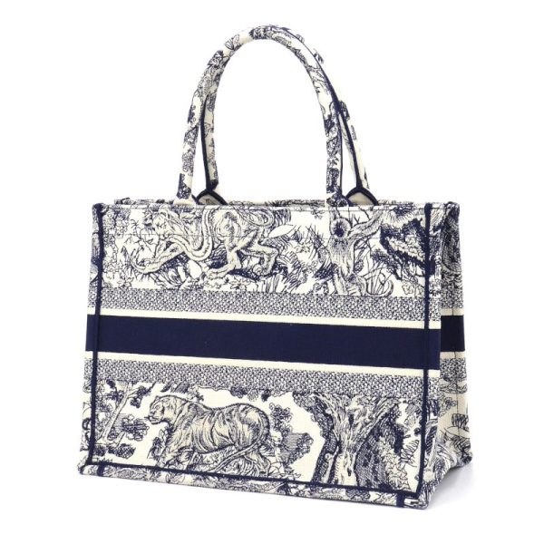 c240601096801 1 Christian Dior Toile de Jouy Embroidery Tote Bag Navy