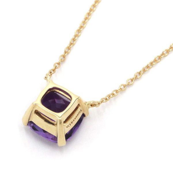 c240601097874 1 Tiffany Co Sparkler Necklace K18YG Amethyst Newly Finished Yellow Gold Pendant Jewelry