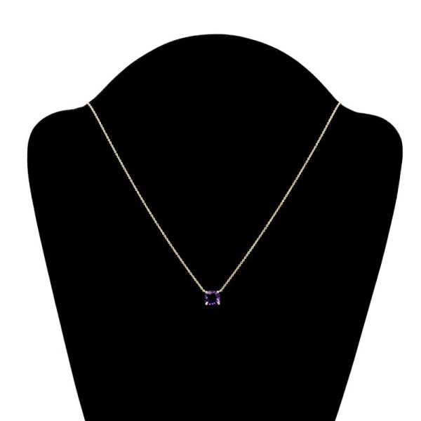 c240601097874 6 Tiffany Co Sparkler Necklace K18YG Amethyst Newly Finished Yellow Gold Pendant Jewelry