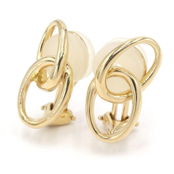 c240601098273 Tiffany Co Double Loop Earrings K18YG Yellow Gold Jewelry