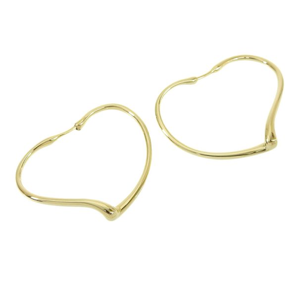 c240601100168 1 Tiffany Open Heart Earrings K18YG New Finished Yellow Gold Hoop Earrings Jewelry