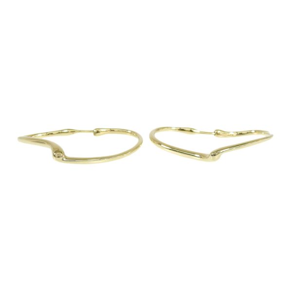 c240601100168 3 Tiffany Open Heart Earrings K18YG New Finished Yellow Gold Hoop Earrings Jewelry