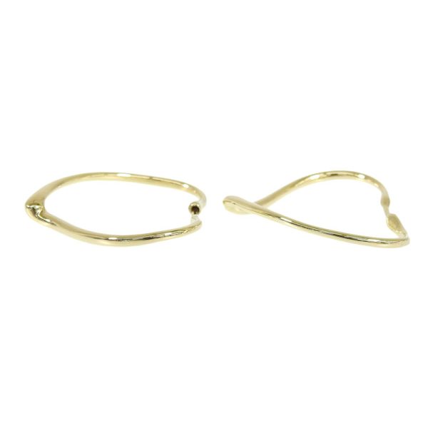 c240601100168 4 Tiffany Open Heart Earrings K18YG New Finished Yellow Gold Hoop Earrings Jewelry